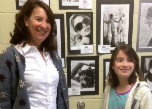 Melissa Rupe, art teacher, and Liv Ferry, 6th grade student at Terrace Park Elementary.